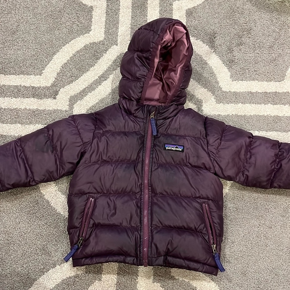 Patagonia Purple Down Coat—12-18 months